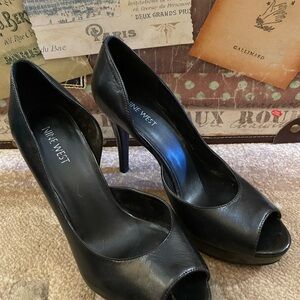 Nine West Classic Black Peep Toe Heels